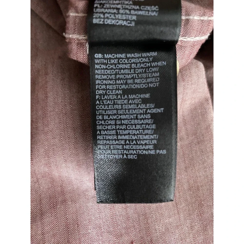 The North Face Long Sleeve Button Down Mens M Dusty Rose Chambray Outdoor Casual